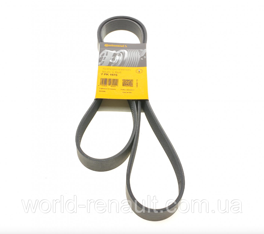 CONTINENTAL 7PK1675 — Ремінь генератора (+AC) на Рено Трафік III 1.6dci