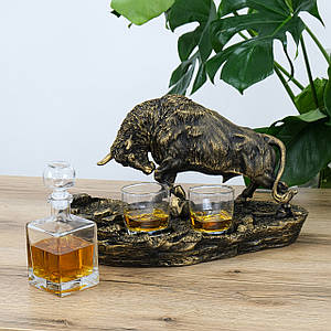 Штоф Бик оригінальний набір для віскі 49 см Гранд Презент ШП413 бронза