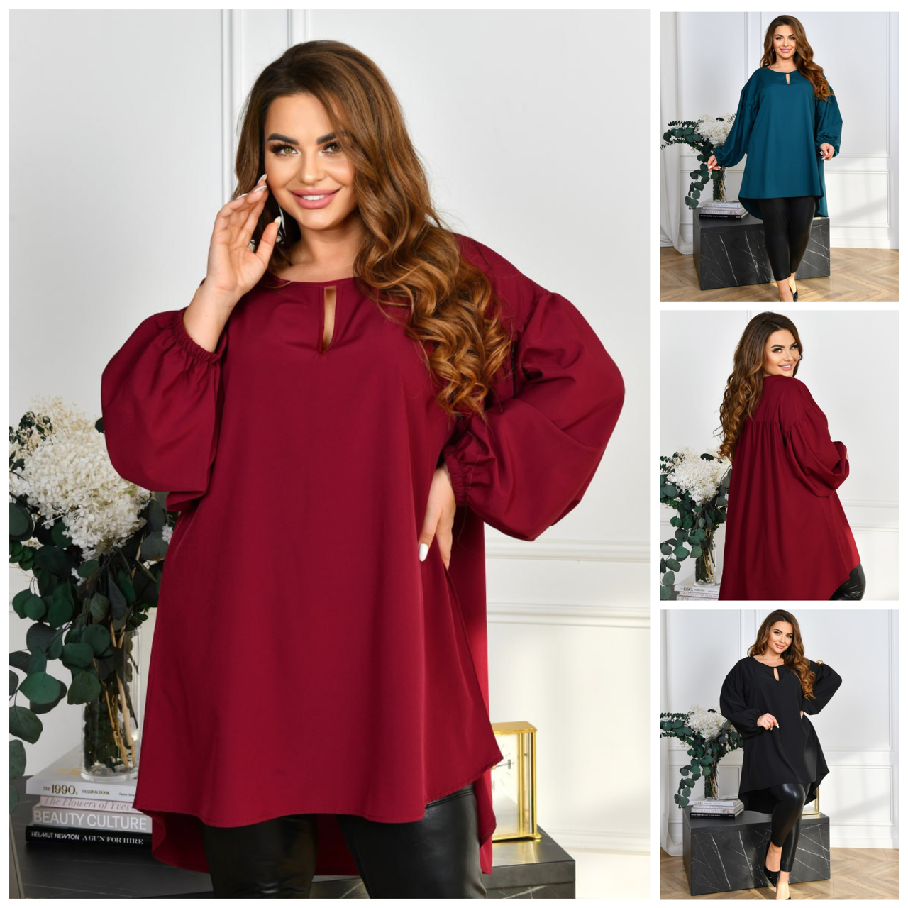 Р-ри 52-66 Вільна туніка із широкими рукавами, фото 1