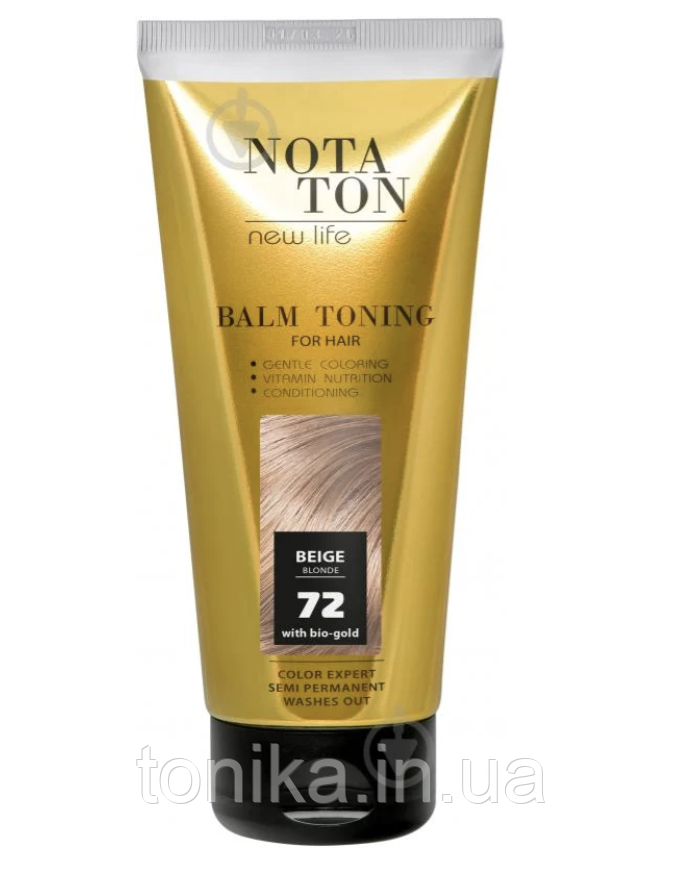 Тонувальний бальзам НОТАТОН з біозолотом БЕЖЕВЫЙ БЛОНД No 72 Nota Ton Тоніка, фото 1