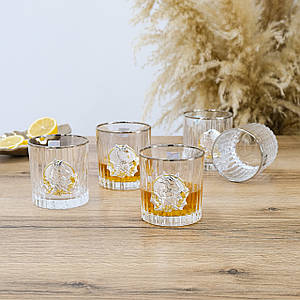 Набір для віскі "Бокали Лідер Платинум" (6 шт) з платиною та золотими накладками Гранд Презент GPB6SEN2PG