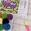 Набір для килимової вишивки подушка Сова 40 х 40 см, фото 2