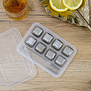 Набір 8 кубиків 27*27 для охолодження напоїв з нержавіючої сталі - Практичний подарунок для друга Гранд Презент GP241209SM