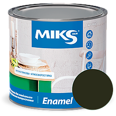 Алкідна емаль MIKS універсальна глянцева хакі, 0,9кг
