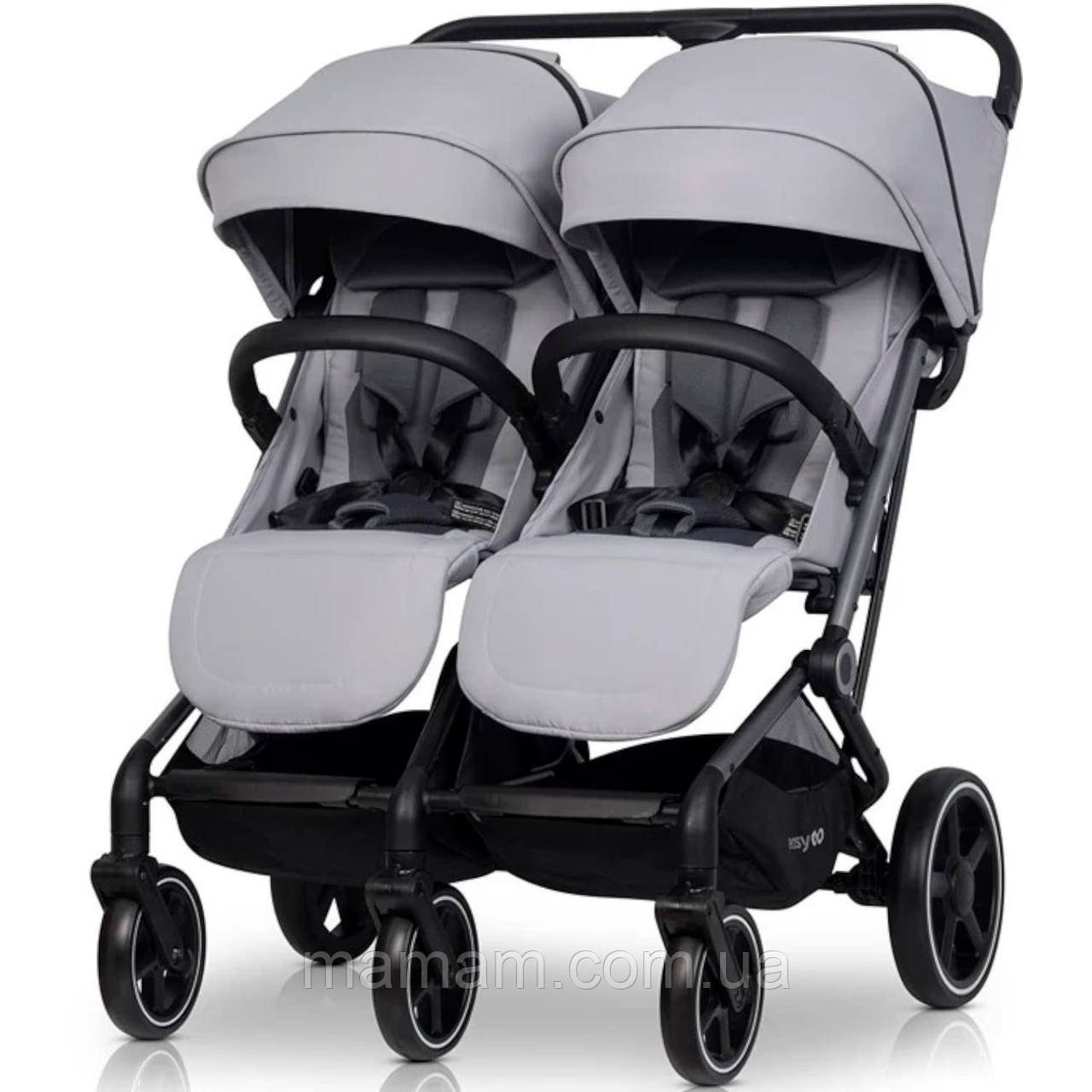 Прогулянковий візок для двійні EasyGo Echo Cloud Grey, фото 1