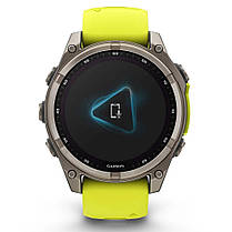 Garmin Fenix 8 Solar cмарт-часы 51 мм Sapphire Titanium Yellow and Graphite Silicone Band 010-02907-21, фото 3