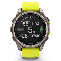 Garmin Fenix 8 Solar cмарт-часы 51 мм Sapphire Titanium Yellow and Graphite Silicone Band 010-02907-21, фото 4