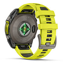 Garmin Fenix 8 Solar cмарт-часы 51 мм Sapphire Titanium Yellow and Graphite Silicone Band 010-02907-21, фото 6