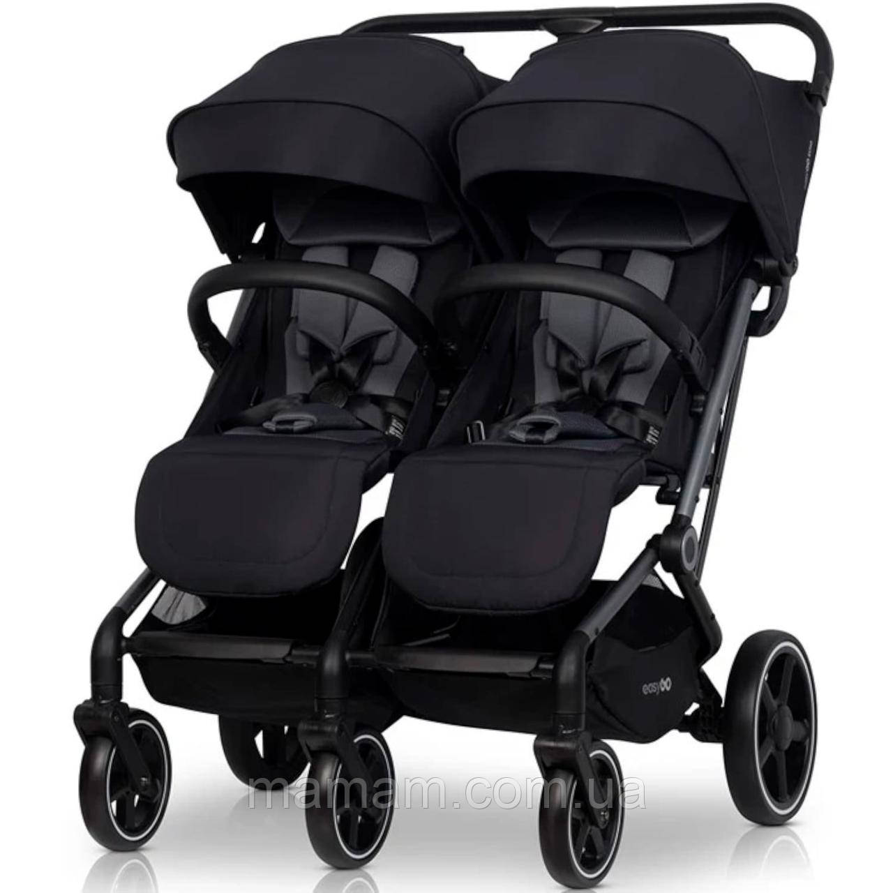 Прогулянковий візок для двійні EasyGo Echo Ebony Black, фото 1