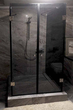 Петля для душових кабін скло - скло 90 градусів Сатин, фото 2