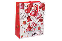 Подарунковий пакет серця та конверт love 23х18х8см