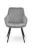 Крісло Наомі, чорний/ велюр світл-сірий, фото 2