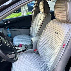 Накидки на передні сидіння CarFashion, модель MONACO FRONT, сірий/сірий