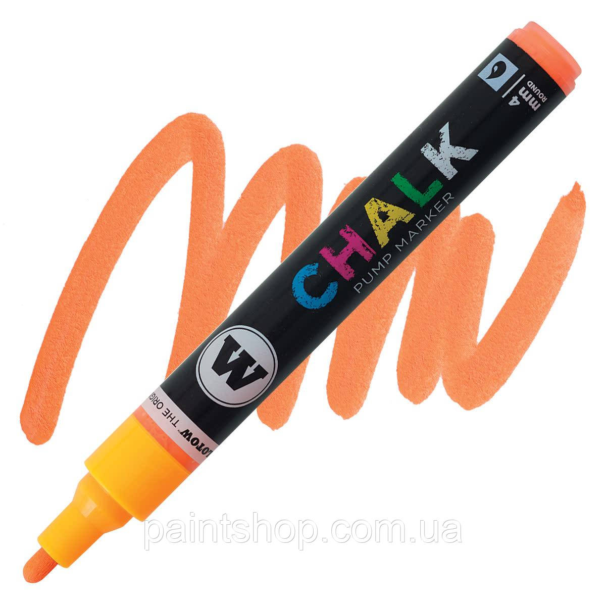 Крейдяний маркер Molotow CHALK Neon Orange (Помаранчевий) 4 мм, фото 1