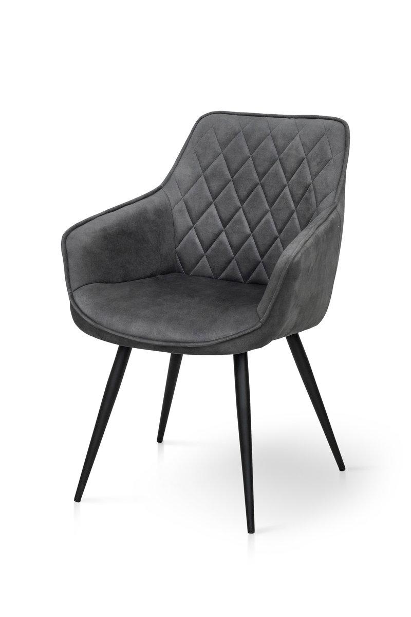 Крісло Наомі, чорний/ велюр темно-сірий, фото 1