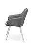 Крісло Тандем, білий/ велюр світл-сірий, фото 3