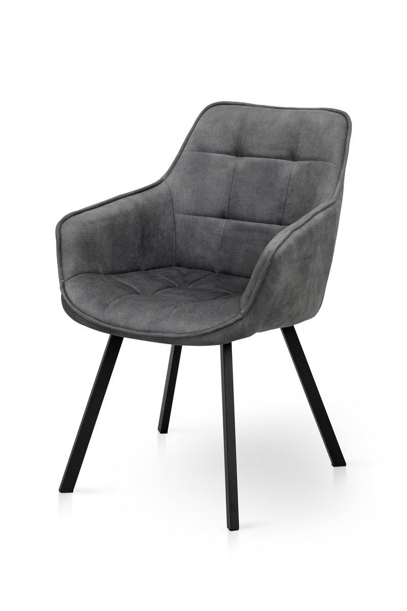 Крісло Тандем, чорний/ велюр темно-сірий, фото 1