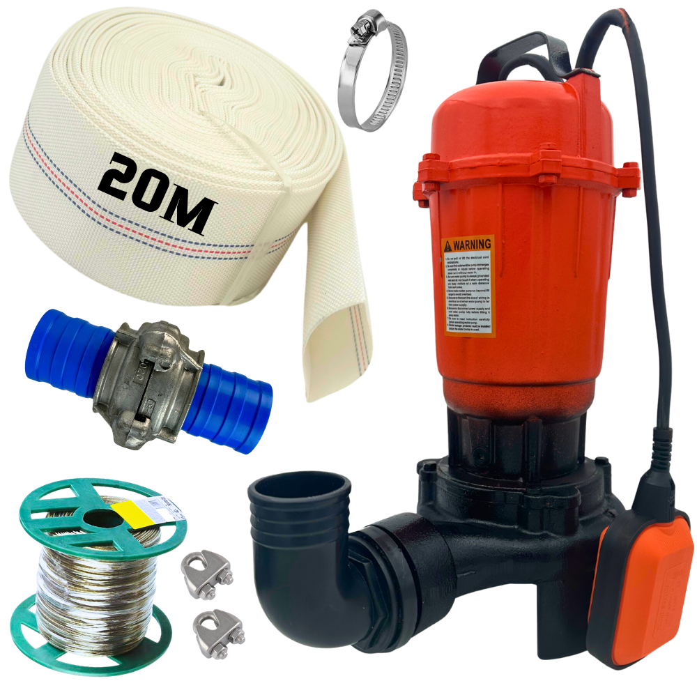 Фекальный насос Delta ASD 2.6 кВт + РУКАВ пожарный 20м+гайка