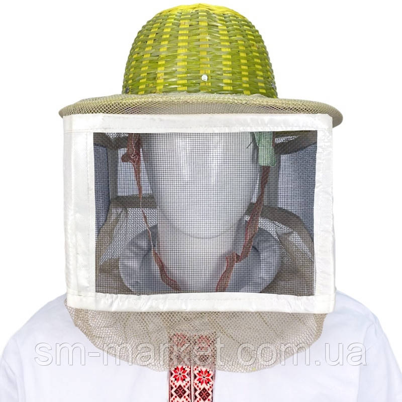 Маска бджоляра бамбукова з металевою сіткою
