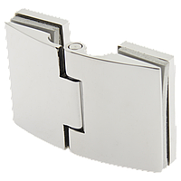 Петля скло-скло 180 г, без фіксації полірована неіржавка (КП830 ПСС)