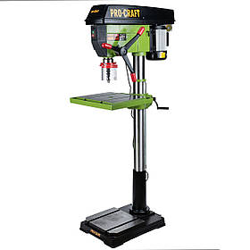 Свердлильний верстат Procraft BD2250, 1500 Вт, 180 - 2940 об/хв, швидкостей 12 шт, патрон 5 - 20 мм, стол 415 х 470 мм.