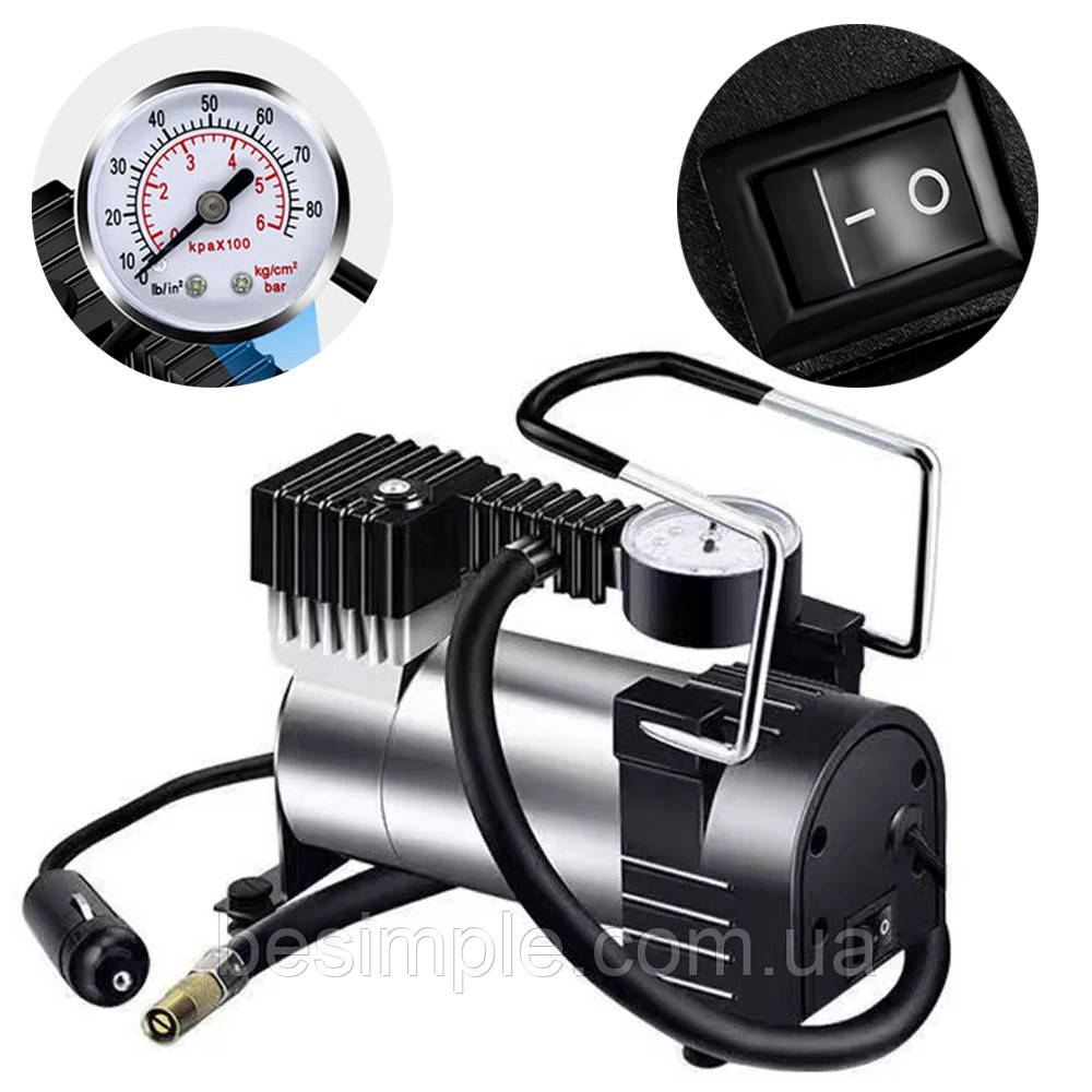 Автомобільний компресор від прикурювача 965 кПа, Air pump HS-208 / Насос для автомобільних шин