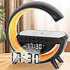 Лампа-нічник BT-3401, з бездротовою зарядкою, Чорний/Настільна лампа з колонкою та будильником, фото 3
