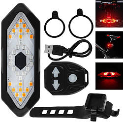 Велофара з вказівниками поворотів + пульт / Сигнал повороту для велосипеда / Ліхтарик на велосипед / Велостоп