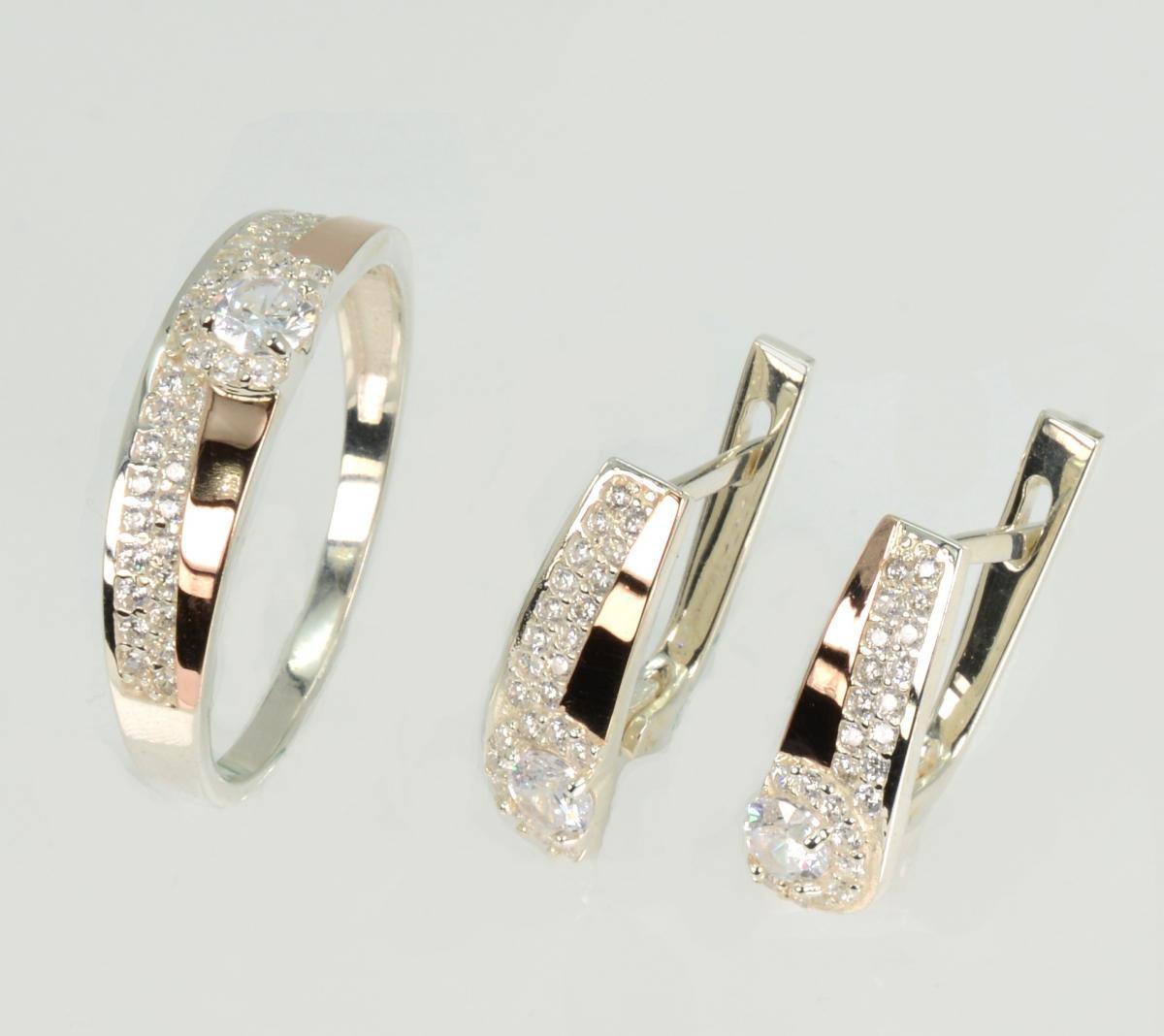 Срібний набір з золотими пластинами, фото 1