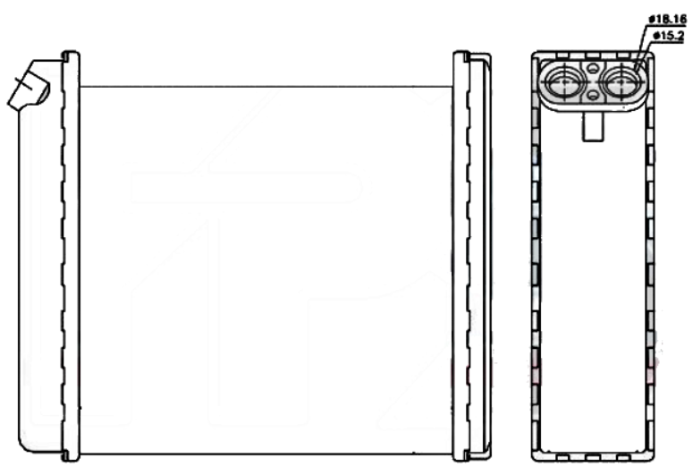 Радіатор опалювача Opel Vectra A 88-95 NRF АКПП/МКПП; 178X176X42; (1.6/1.7 D/1.7 TD/1.8/2.0 T/2.0/2.5), фото 1