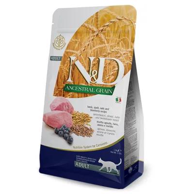 Сухий корм для котів Farmina (Фарміна) N&D Low Grain Adult з ягням та чорницею 1.5 кг