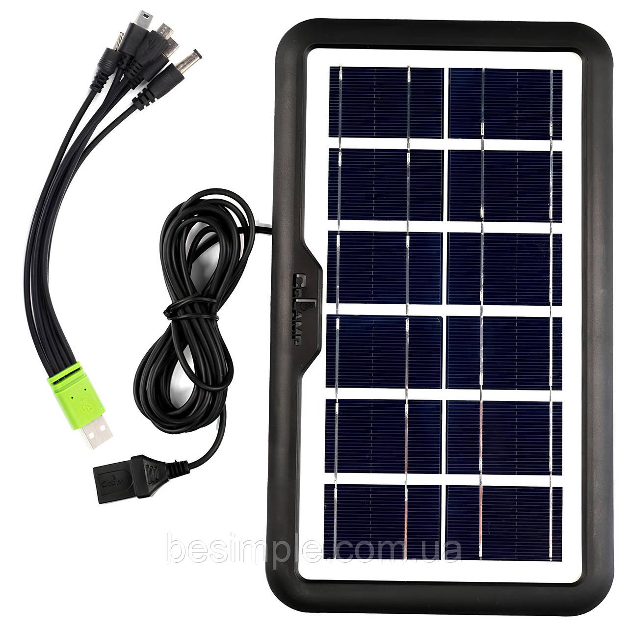 Портативна сонячна панель 6V, 3,8W (260х160мм) IP65, CL-638WP / Сонячна батарея для зарядки телефону, фото 1