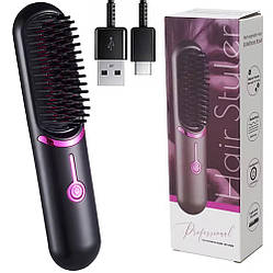 Гребінець випрямляч для волосся від USB, MAG-789, Чорний / Гребінець утюжок для волосся