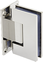 Петля для скляних дверей ( стіна-скло ) 90 градусів ( КП 101 ) Чорна Полірована нержавіюча сталь ( Хром )