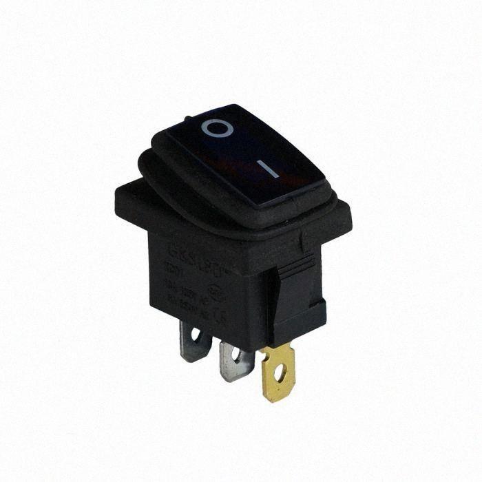 Клавішний перемикач професійна модель ENERGIO KCD1-2-101WN Bl/Bk ON-OFF 1 клавіша з підсвічуванням IP65