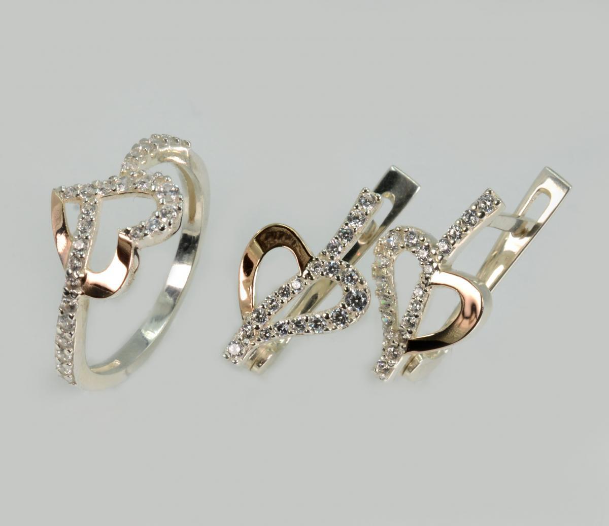 Срібний набір з золотими пластинами, фото 1