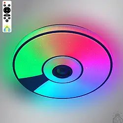 Керована музична світлодіодна люстра Esllse SONG R RGB 80Вт з динаміком і додатком для смартфону APP 480x75мм