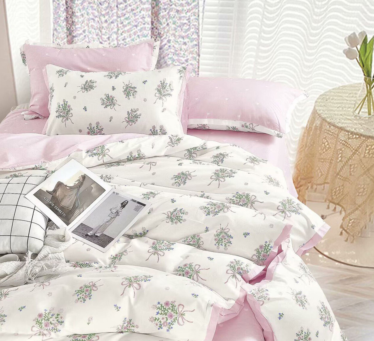 Постельное белье семейное ранфорс на молнии (23518)