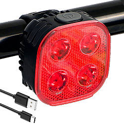 Велосипедний ліхтар задній габаритний, FY-328-4LED / Велоліхтар з функцією стоп-сигналу / Велофара