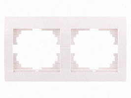 Рамка для розеток універсальний варіант Лезард/вимикачів 2-а горизонтальна LEZARD Mira білий