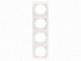 Рамка для розеток з високим ресурсом Лезард / вимикачів 4-а вертикальна LEZARD Mira білий