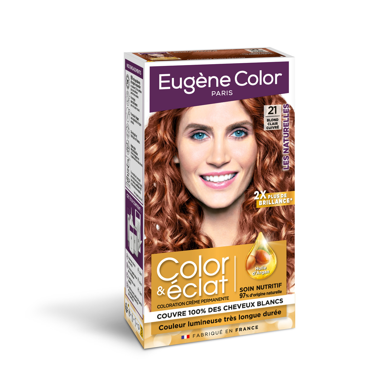 Стійка Фарба без Аміаку Eugene Color Paris Color & Eclat 21 Світлий Блондин Мідний 115 мл