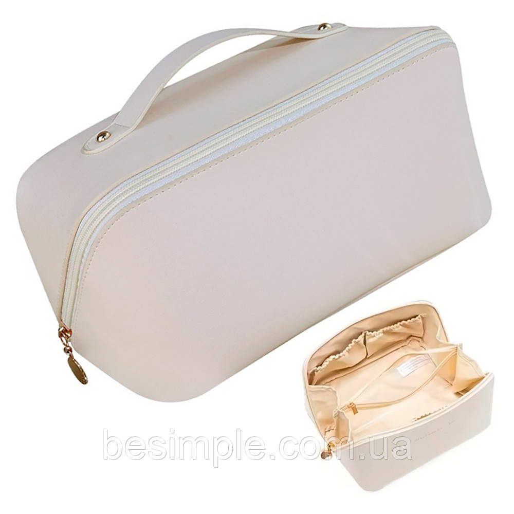 Дорожня косметичка-органайзер (23,5×13×13см), Білий / Жіноча косметичка / Косметичка з повним доступом, фото 1
