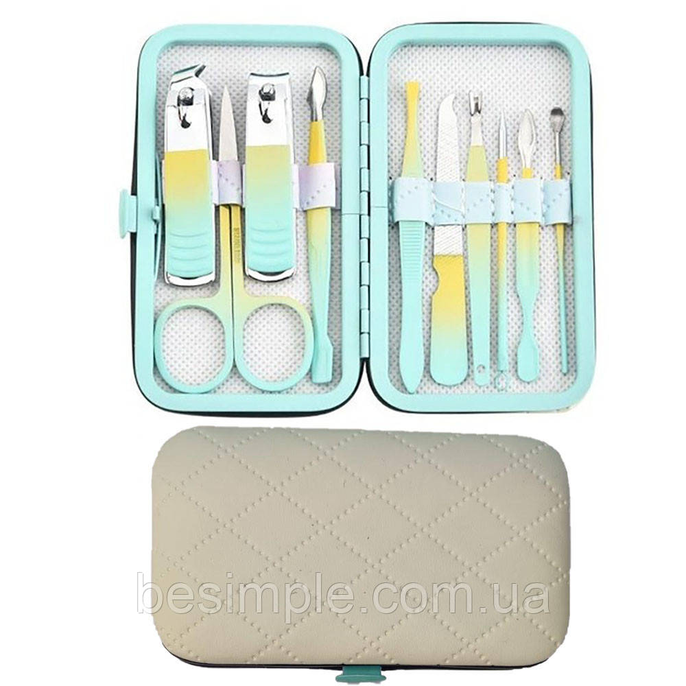 Портативний набір для манікюру педикюру 10в1 в чохлі, VEN221 / Професійний манікюрний набір, фото 1