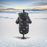 Куртка для собак з принтом такса, XL, чорна