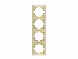 Рамка для розеток універсальний варіант Лезард/вимикачів 4-а вертикальна LEZARD Mira перлово-білий перламутр
