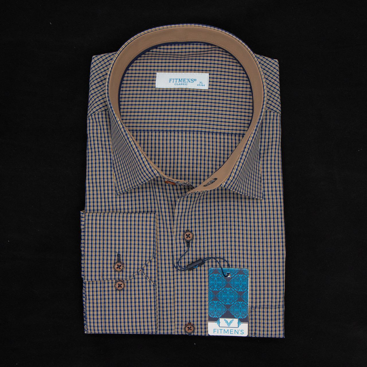 Сорочка чоловіча, прямого покрою, з довгим рукавом, FITMENS FS-003405 HARDAL 90% бавовна 10% поліестер L(Р)