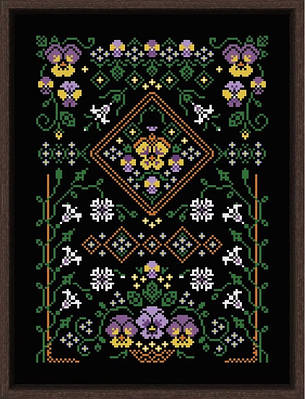 Набір для вишивання БЕЗ нанесеної на канву схеми "Pansy". AIDA 14CT printed, 26*34 см