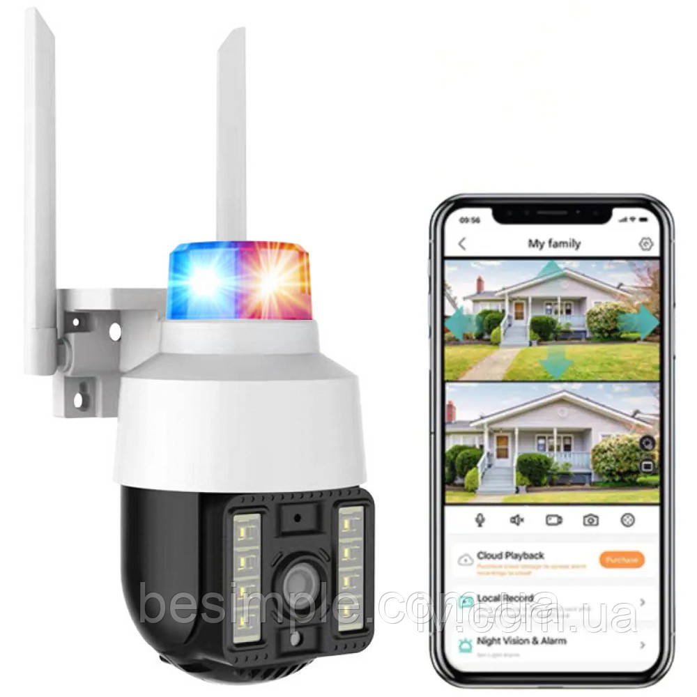 Wi-Fi Камера відеоспостереження, PTZ A15-4G / Вайфай камера з передачею на телефон / Вулична камера спостереження, фото 1