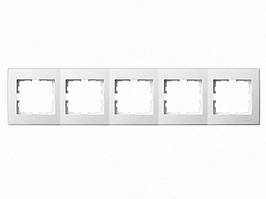 Рамка для розеток універсальний варіант Лезард / вимикачів 5-а горизонтальна LEZARD Lesya білий
